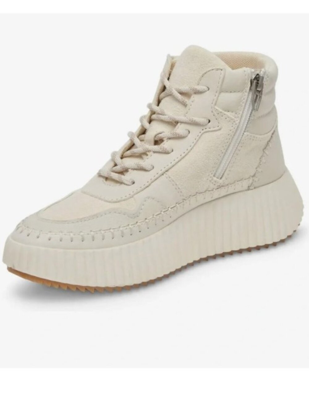 Dolce Vita Daley Off-White Suede Platform High-Top Sneakers New Never Worn Sz 9